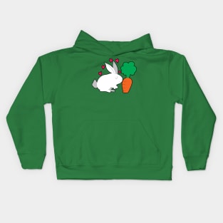 Cute Bunny and a Carrot Kids Hoodie